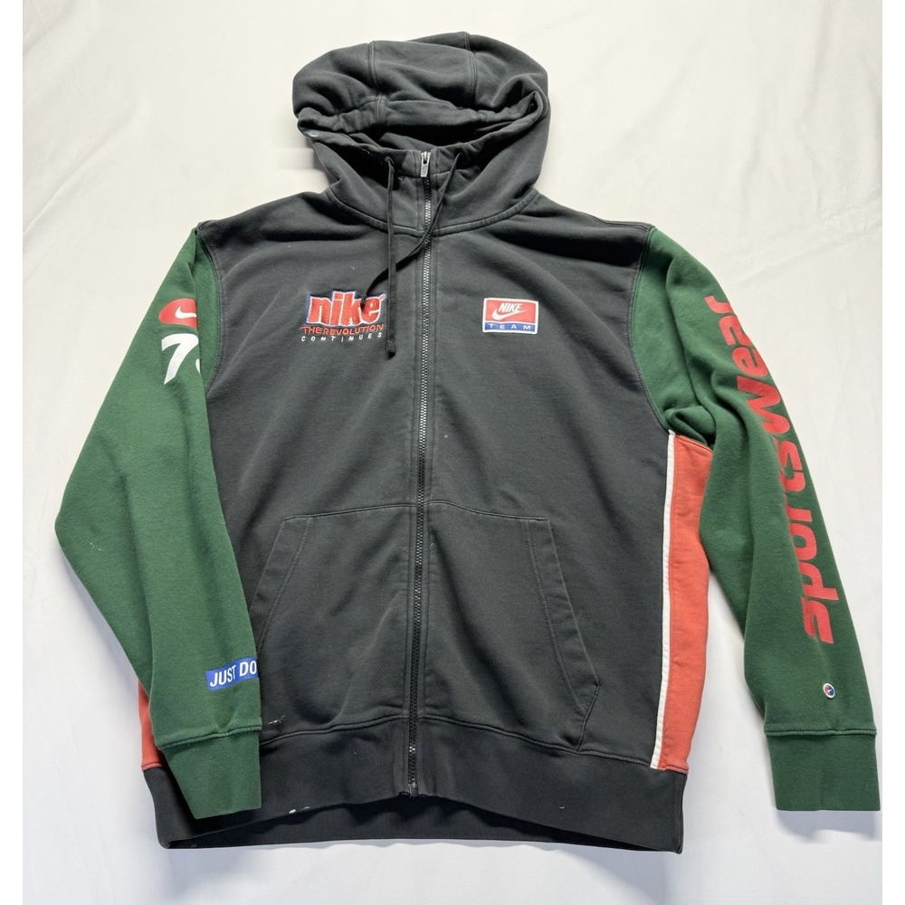 Nike Just Do It Full Zip Hoodie Men's XL Multicolor logo sportswear stains